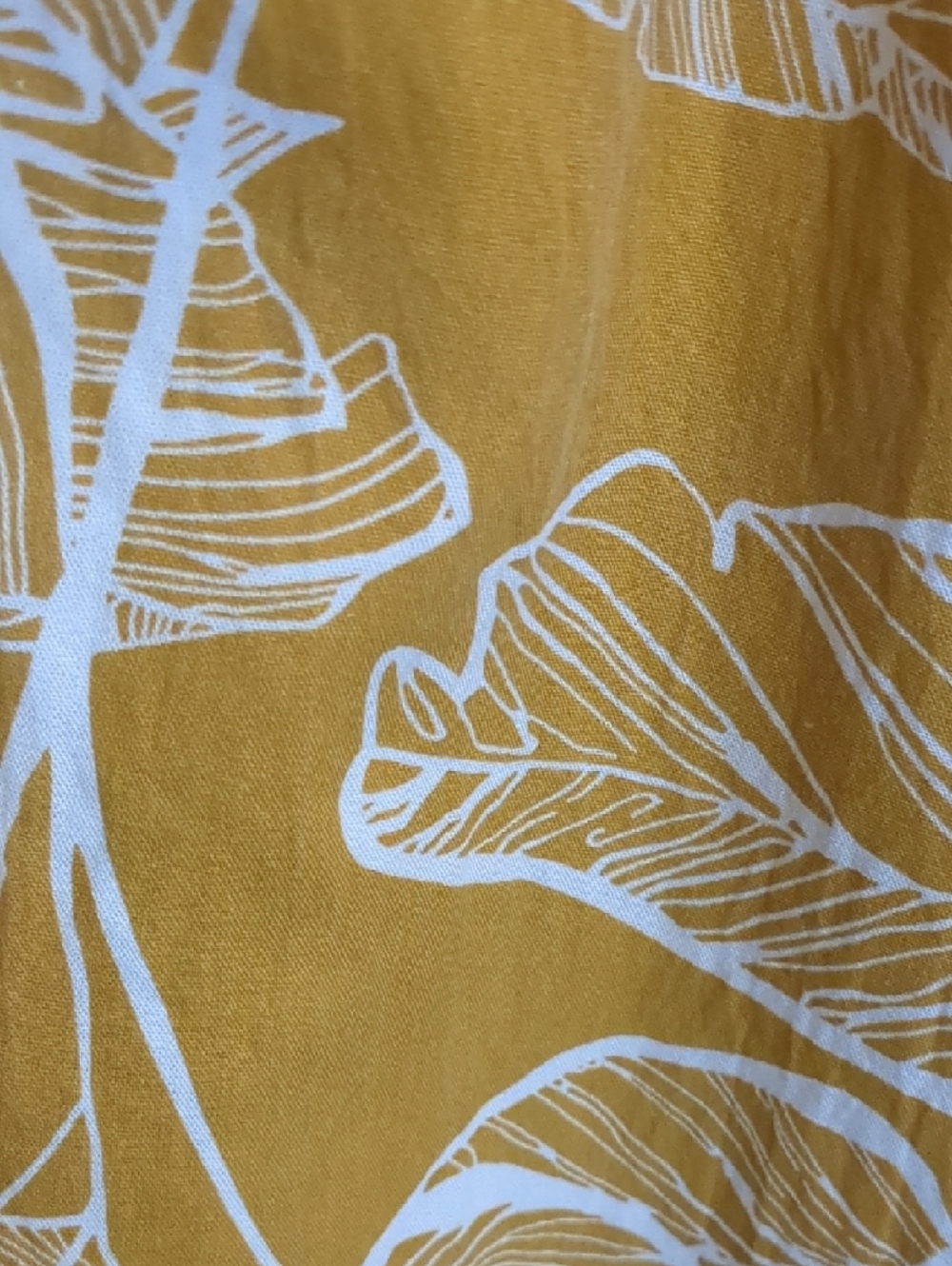 Mustard Yellow Leaf-Print Spaghetti Strap Jumpsuit - Picture 5 of 10